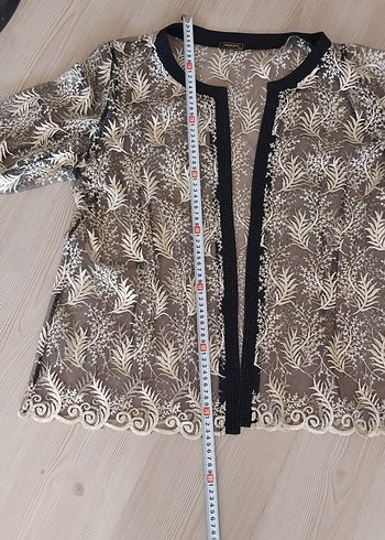 Ekol Nakışlı Dantel Uzun Kollu Bluz 3XL - Görsel 4