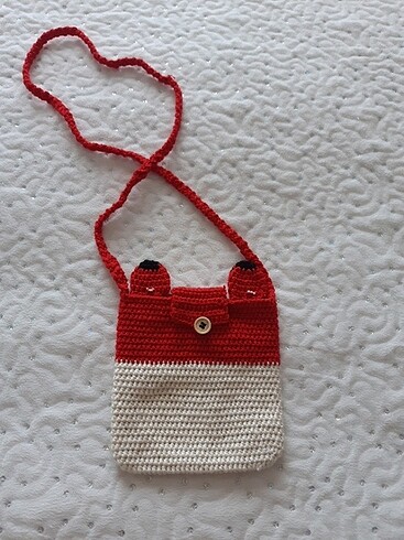  Beden kırmızı Renk Telefon çantası-handmade( el yapımı)