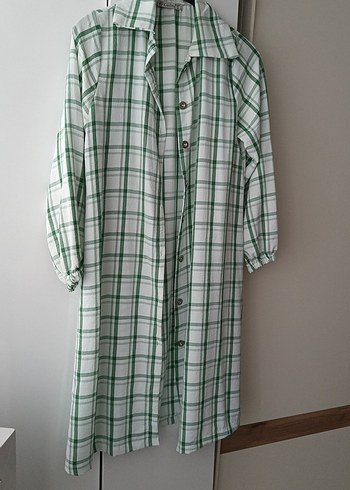 Düğmeli Ekose Uzun Kollu Kadın Gömlek - Görsel 3