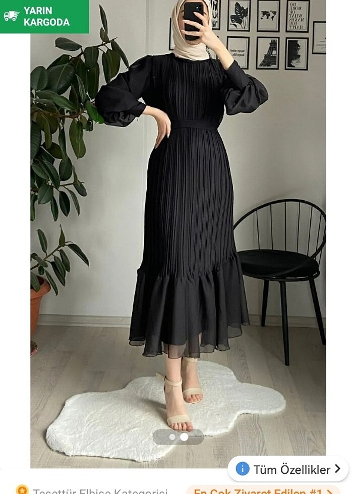 Pileli abiye elbise - Görsel 2