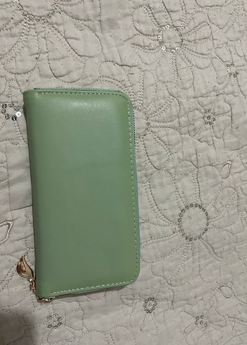 Fermuarlı Kadın Deri El Cüzdanı - Pastel Haki - Görsel 2