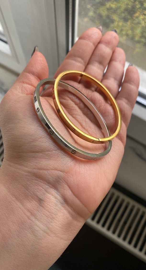 Altın ve Gümüş Kelepçe Bilezikler - Görsel 2