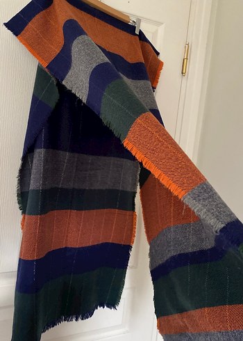 Çok Renkli Uzun Çizgili Atkı - Görsel 2