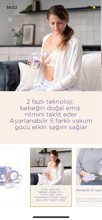 Lansinoh tekli elektrikli göğüs pompası