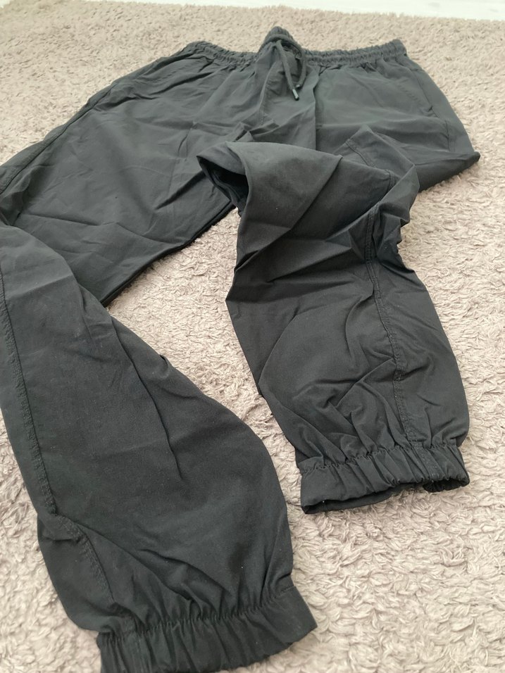 Siyah paraşüt kumaş eşofman erkek - Görsel 2