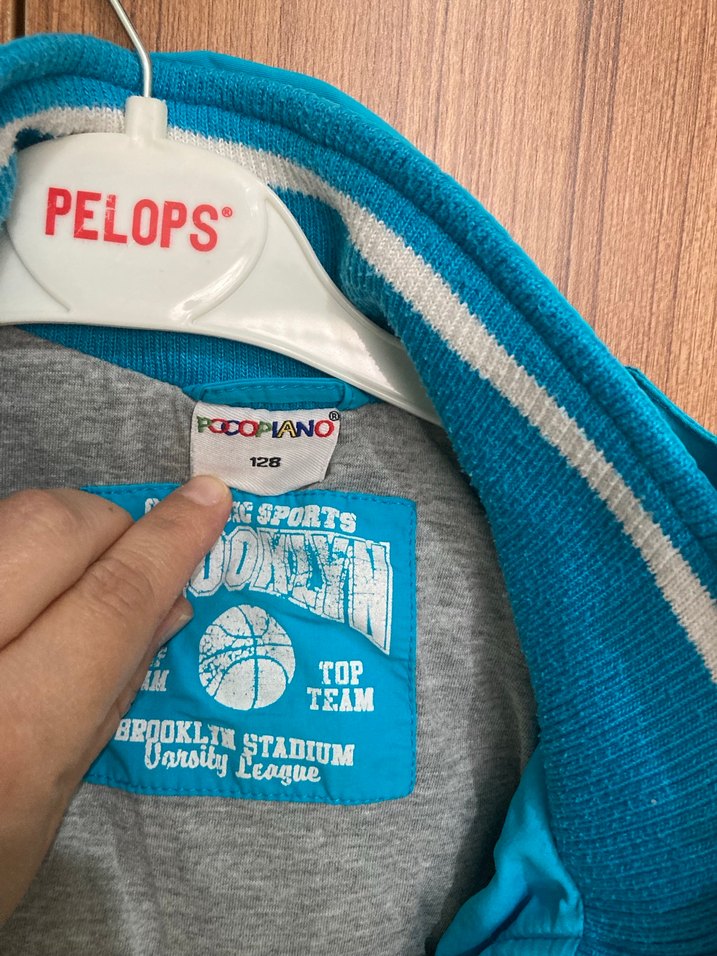 Erkek Çocuk Gri İç Astarlı Mavi Fermuarlı Ceket - Görsel 2