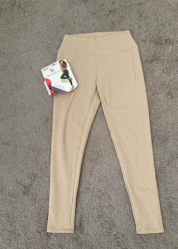 Bej Midi Kadın Tayt - Görsel 3