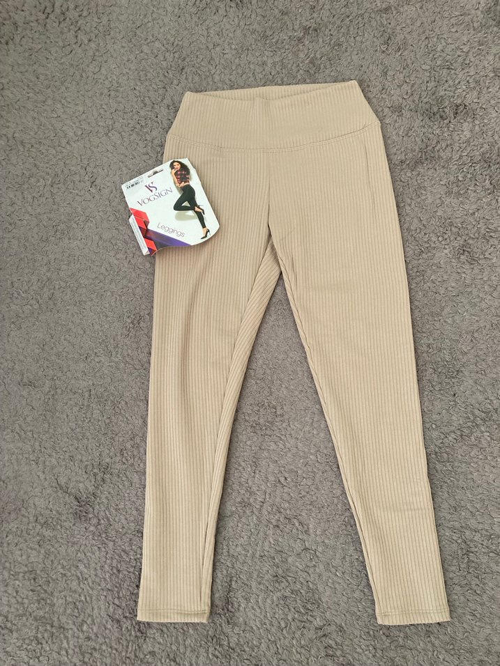 Bej Midi Kadın Tayt - Görsel 3