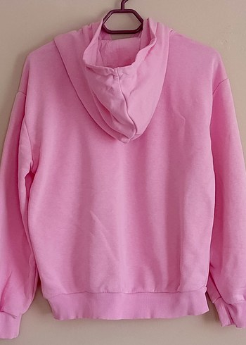 Pembe Kapüşonlu Sweatshirt - Görsel 2