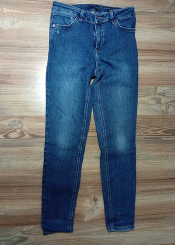 xs Beden mavi Renk Kadın Lacivert Midi Boy Denim Jean