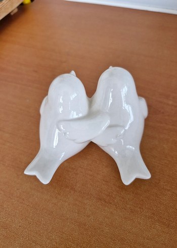 Beyaz Kuş Figürlü Seramik Dekor - Görsel 3