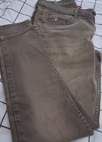Kemerli Gri Erkek Denim Pantolon