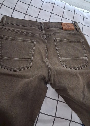 U.S Polo Assn. Kemerli Gri Erkek Denim Pantolon