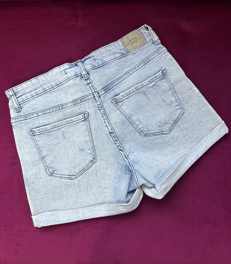 Bershka Bayan kot şort - Görsel 2