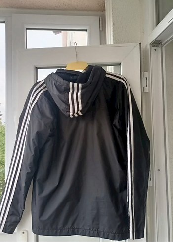 Adidas Siyah Fermuarlı Unisex Yağmurluk - Görsel 2