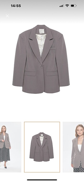 m Beden gri Renk Quzu blazer gri oversize