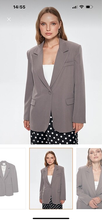 Quzu blazer gri oversize