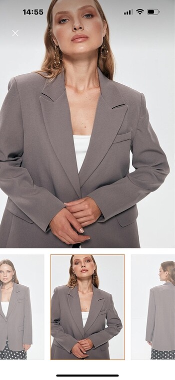 m Beden Quzu blazer gri oversize