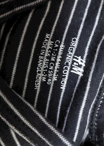 Gri Çizgili Bebek Body Fermuarlı V Yaka - Görsel 2