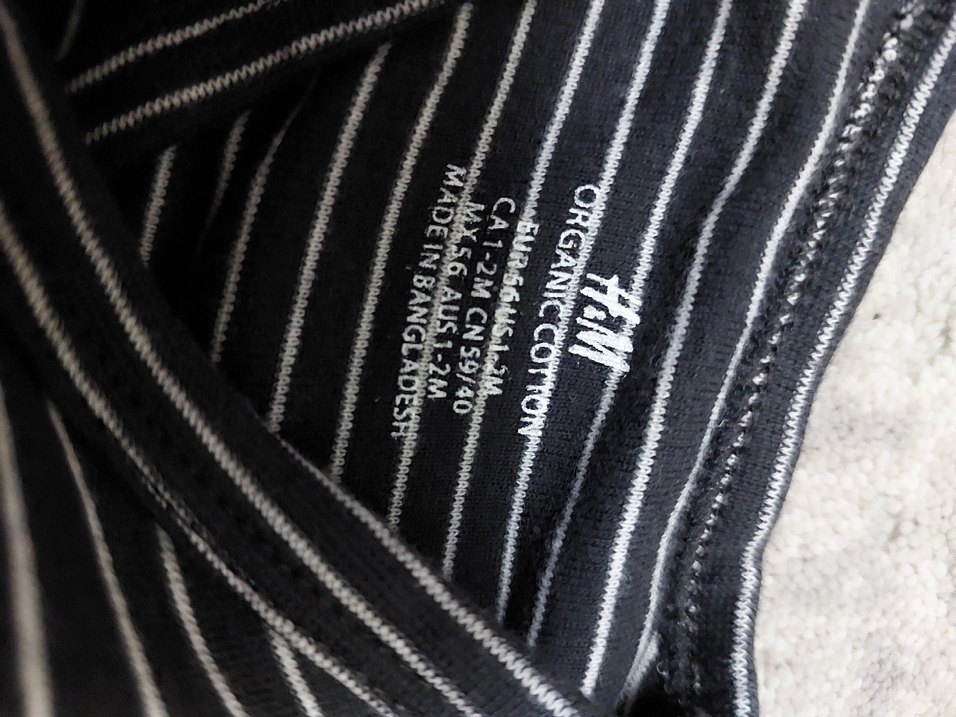 Gri Çizgili Bebek Body Fermuarlı V Yaka - Görsel 2