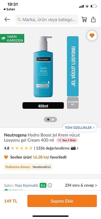 neutrogena vücut losyonu