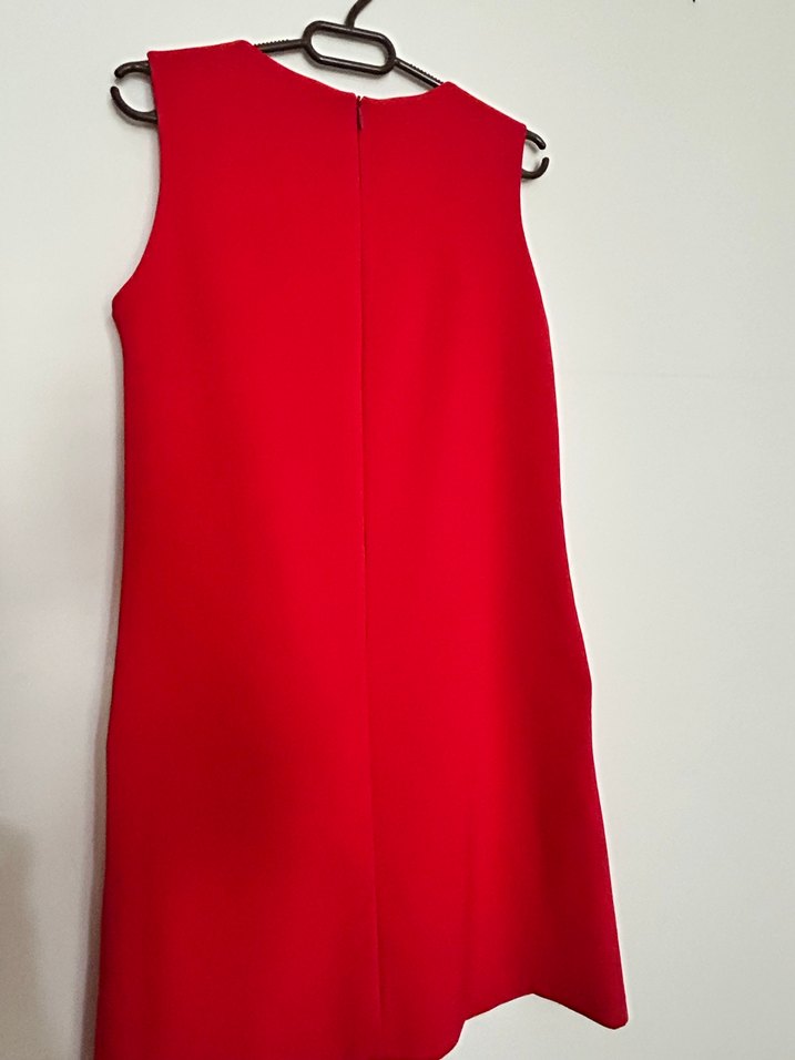 Kolsuz Kırmızı Hamile Tunik V Yaka - Görsel 2