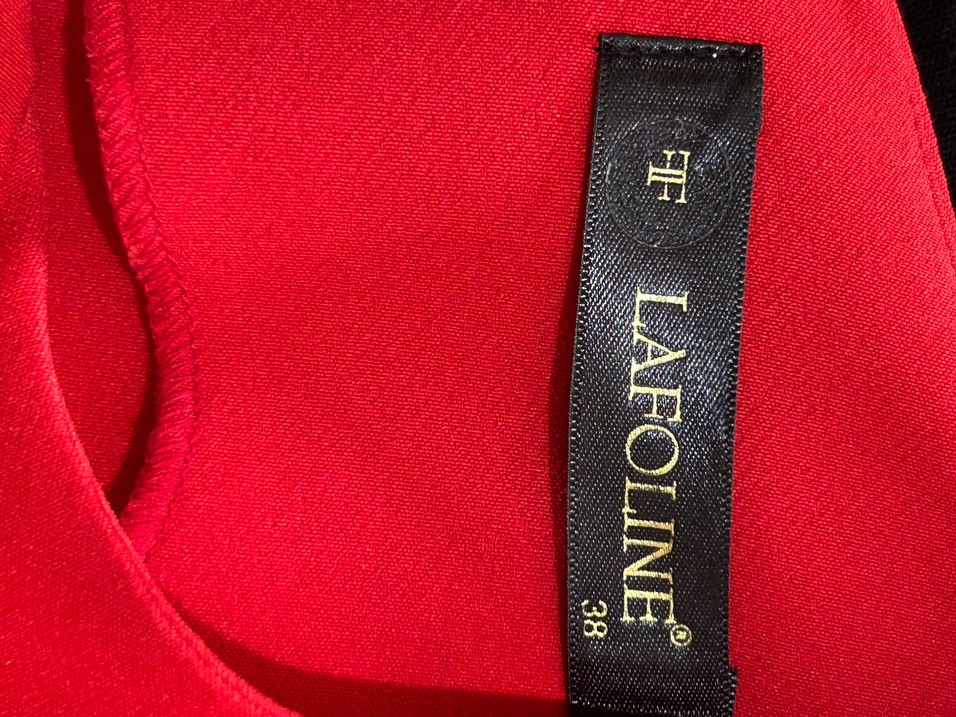 Kolsuz Kırmızı Hamile Tunik V Yaka - Görsel 3