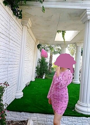 m Beden pembe Renk Mini elbise (m) by melis butik