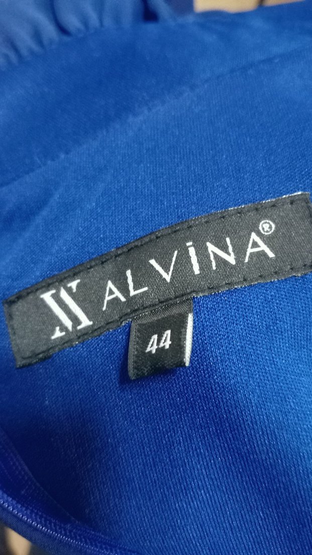 Uzun Kollu Mavi Tesettür Kadın Abiye Elbise - Görsel 5