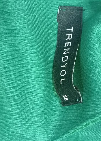 Zincir Detaylı Yeşil Uzun Abiye Elbise - Görsel 5