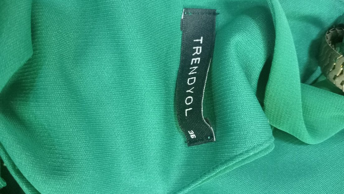 Zincir Detaylı Yeşil Uzun Abiye Elbise - Görsel 5