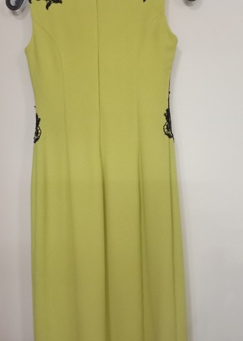 Yeşil Güpür Detaylı Mini Abiye Elbise - Görsel 3