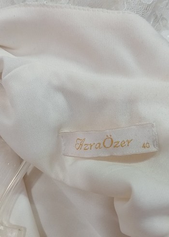 Dantel Detaylı Beyaz V Yaka Uzun Kollu Nişanlık - Görsel 5