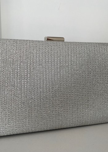 Gri Modern Klasik Kadın Clutch Çanta