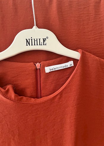 40 Beden bordo Renk Kiremit Uzun Kollu Salaş Tunik