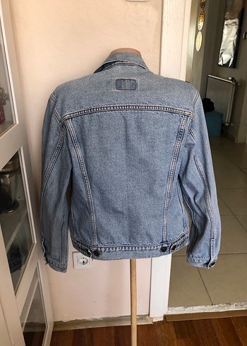 l Beden gri Renk Gri Kadın Denim Ceket Düğmeli Rahat Kesim