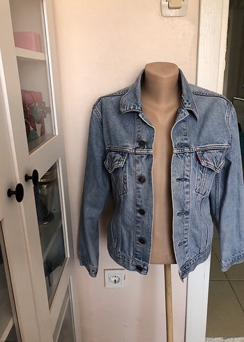 Gri Kadın Denim Ceket Düğmeli Rahat Kesim