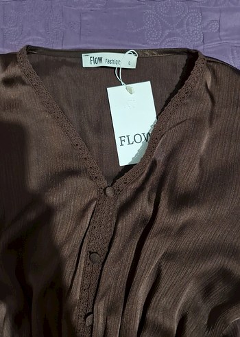 V Yaka Düğmeli Kahverengi Mini Elbise - Görsel 10