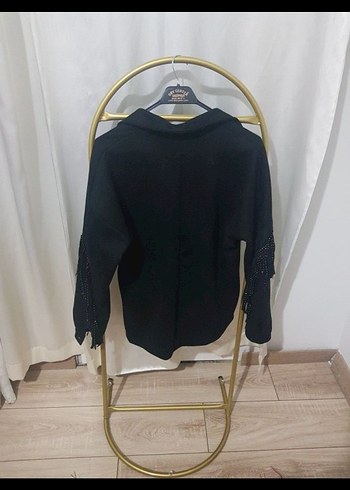 Siyah Uzun Kadın Süet Ceket - Görsel 7