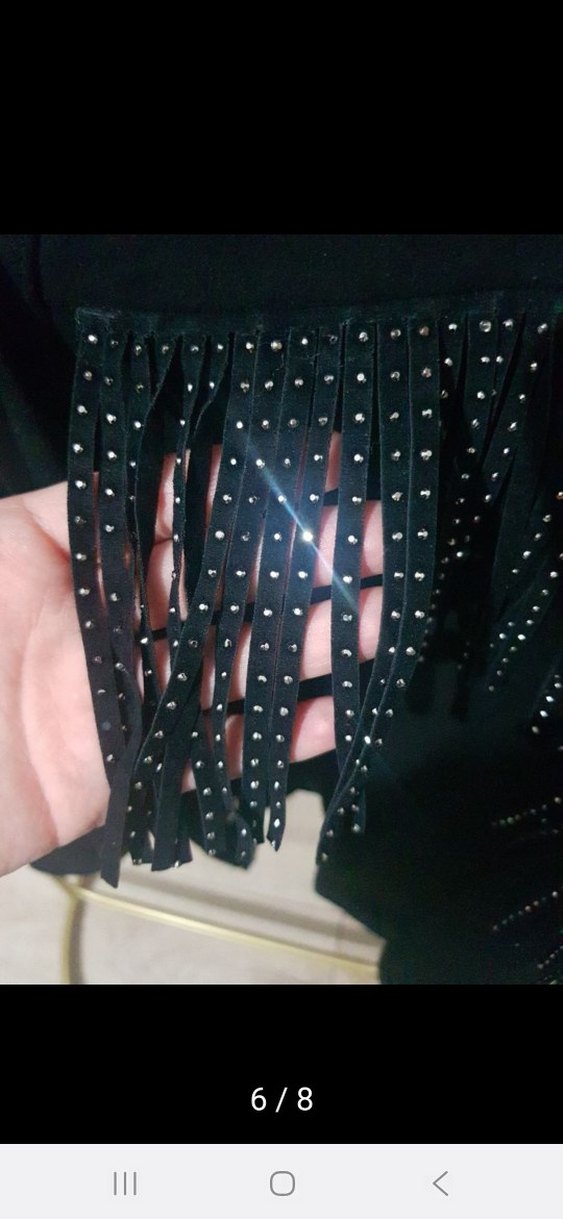 Düğmeli Siyah süet nubuk Kadın Ceket - Görsel 4