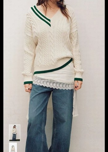 Zara Örgü V Yaka Salaş Kazak - Görsel 4