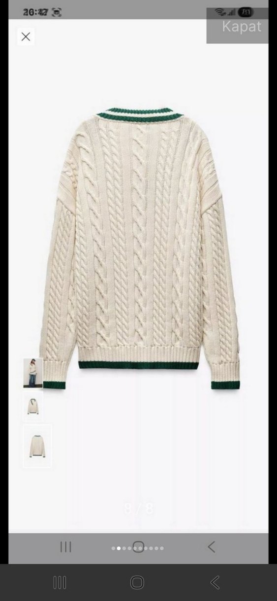 Zara Örgü V Yaka Salaş Kazak - Görsel 5