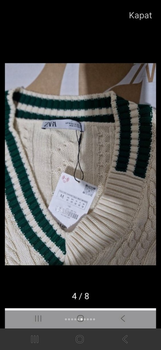 Zara Örgü V Yaka Salaş Kazak - Görsel 2