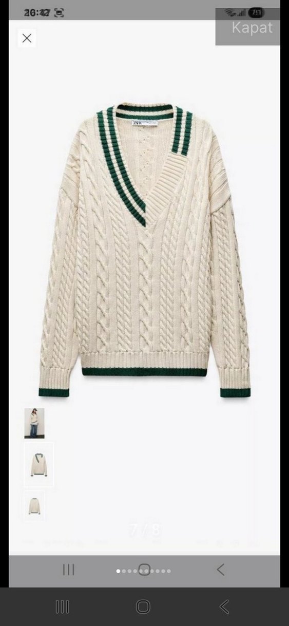 Zara Örgü V Yaka Salaş Kazak - Görsel 3