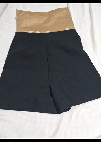 Zara Siyah Yüksek Bel Mini Şort - Görsel 5
