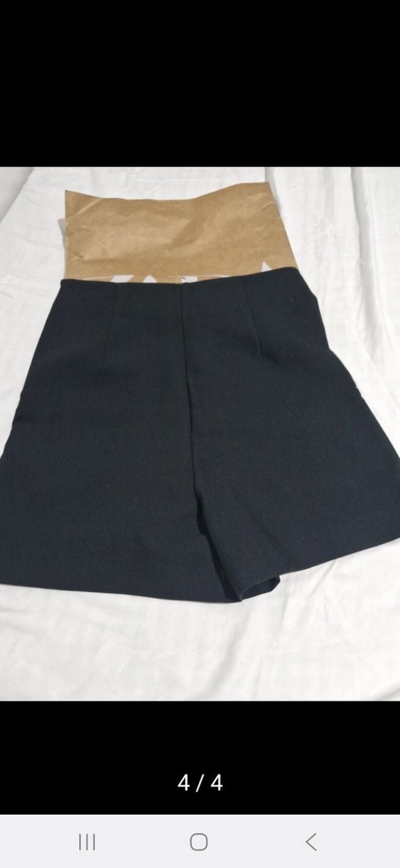 Zara Siyah Yüksek Bel Mini Şort - Görsel 5