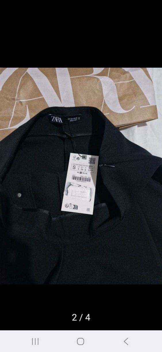 Zara Siyah Yüksek Bel Mini Şort - Görsel 3