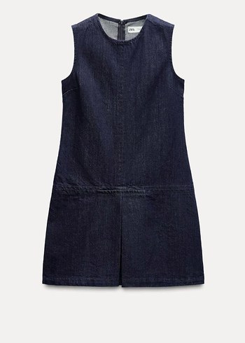 Zara Kadın Mavi Denim Kolsuz Elbise - Görsel 6