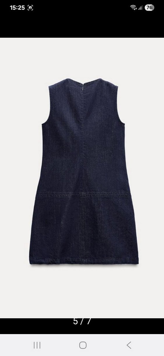Zara Kadın Mavi Denim Kolsuz Elbise - Görsel 4
