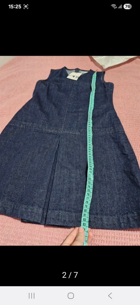 Zara Kadın Mavi Denim Kolsuz Elbise - Görsel 2